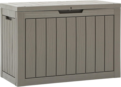 YITAHOME 120 Gallon Large Deck Box Upgraded Resin Outdoor Storage Boxes