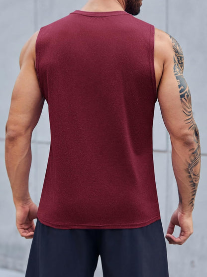 Men's Sleeveless Tank Tops Crewneck Solid Loose Fit Shirt