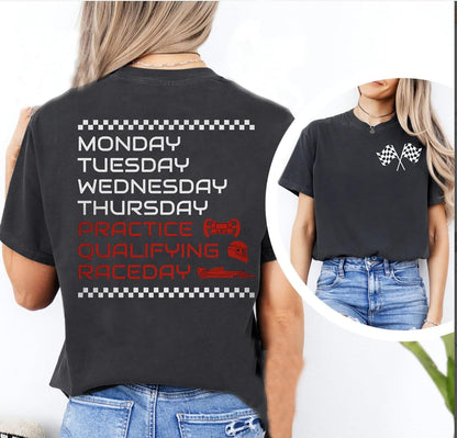 Racing Cars Shirts for Women Checkered Flag Print T-Shirt