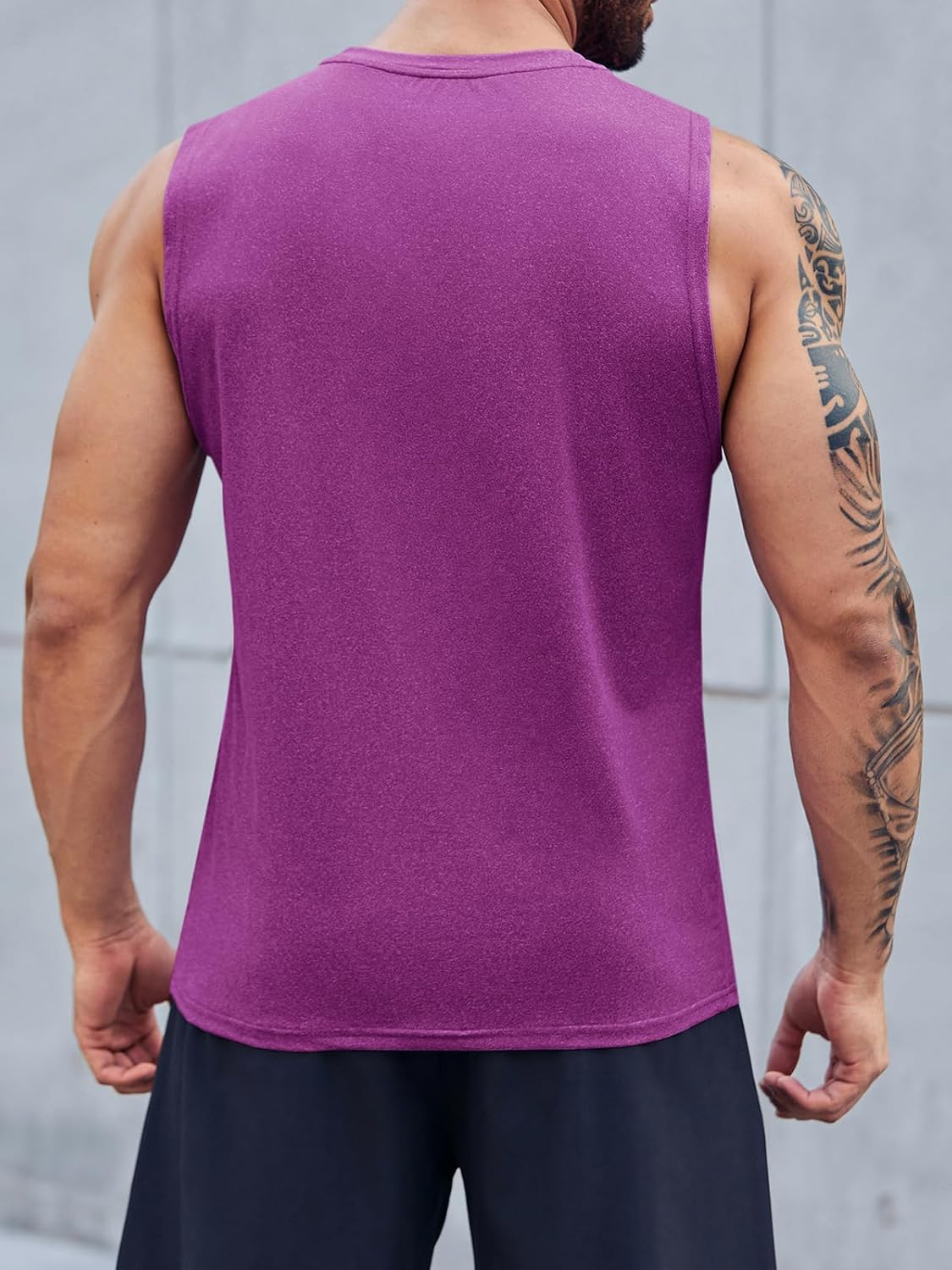 Men's Sleeveless Tank Tops Crewneck Solid Loose Fit Shirt