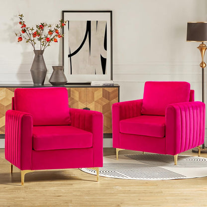 HULALA HOME Velvet Accent Club Chairs Set of 2