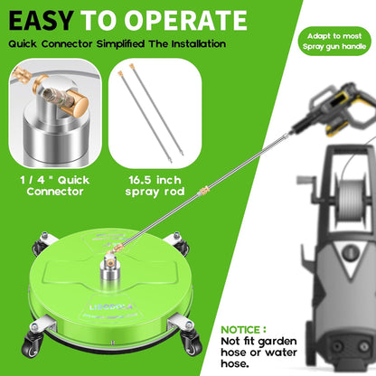 14" Pressure Washer Surface Cleaner with 4 Wheels