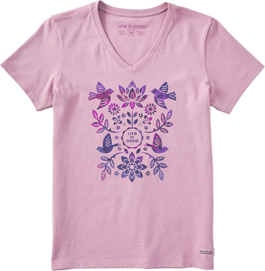 Short Sleeve Cotton Graphic T-Shirts Folk Art Garden Tie Dye
