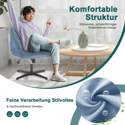 DUMOS Criss Cross Chair Legged Office Wide Comfy Desk Seat