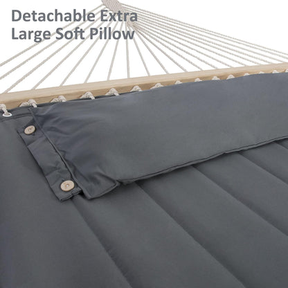 2 Person Hammock with Stand Heavy Duty Portable Dark Grey