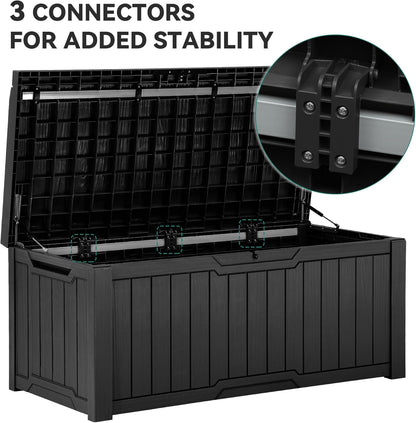 YITAHOME 120 Gallon Large Deck Box Upgraded Resin Outdoor Storage Boxes