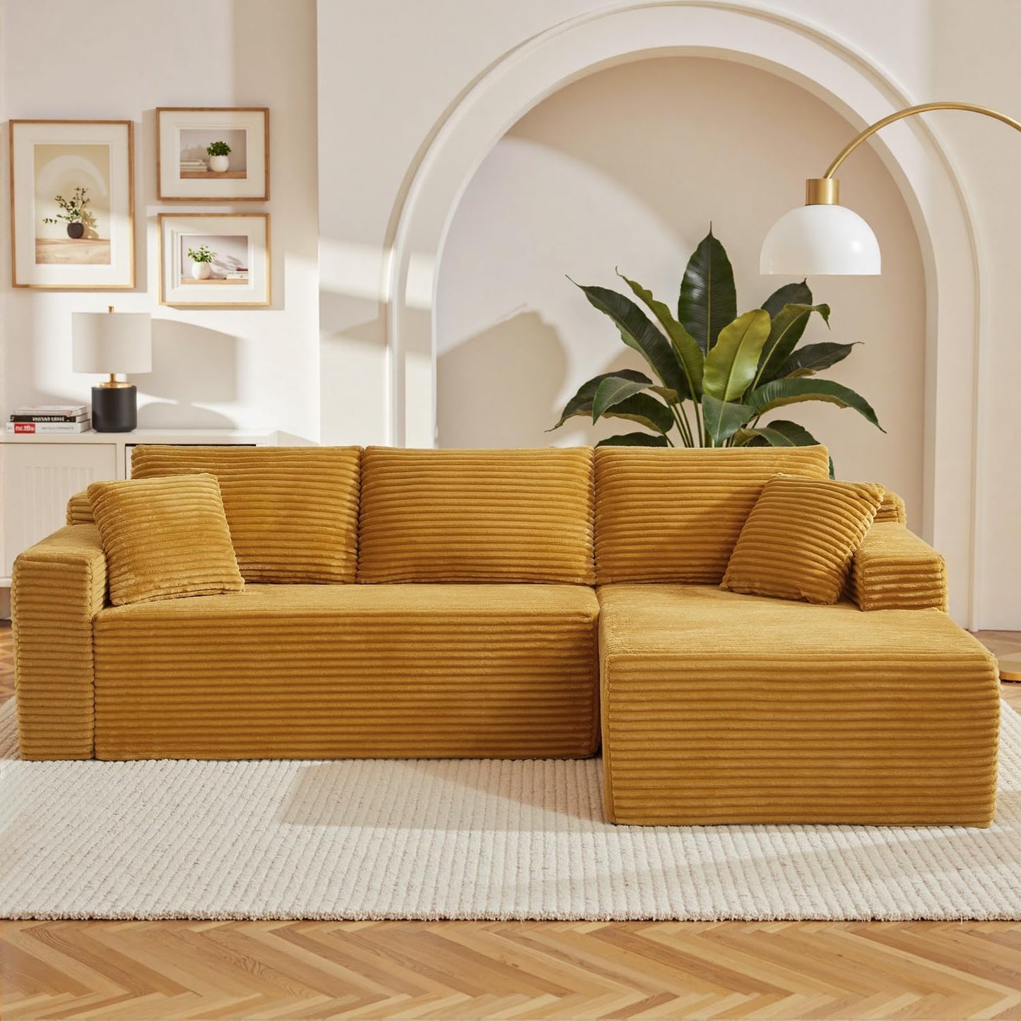 105 Inch Cloud Sectional Couch with Deep Seat