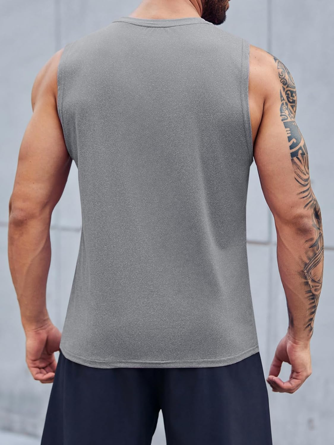 Men's Sleeveless Tank Tops Crewneck Solid Loose Fit Shirt