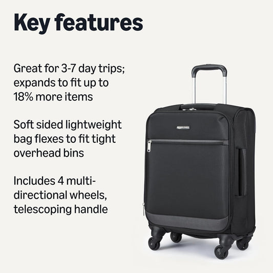 28" Large Checked Softside Suitcase With Wheels