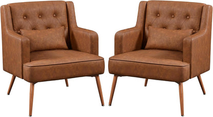 Yaheetech Accent Chair Living Room Chair Brown