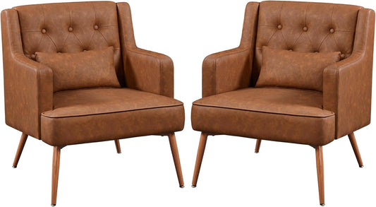 Yaheetech Accent Chair Living Room Chair Brown