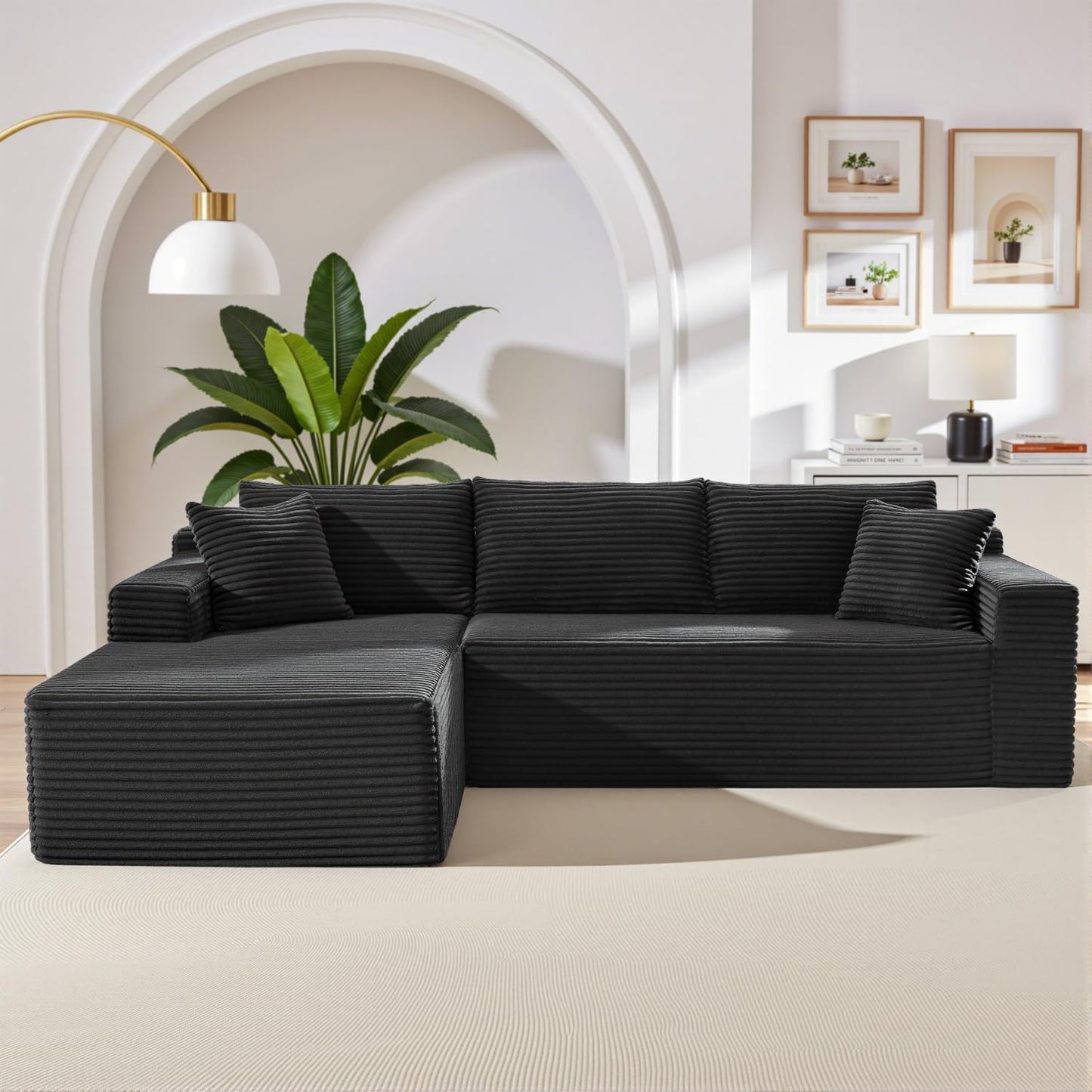 105 Inch Cloud Sectional Couch with Deep Seat
