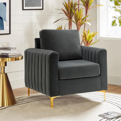 HULALA HOME Velvet Accent Club Chairs Set of 2