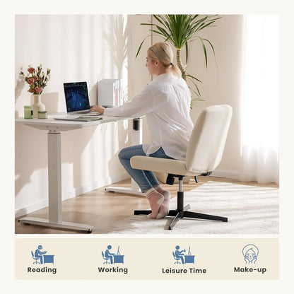 DUMOS Criss Cross Chair Legged Office Wide Comfy Desk Seat