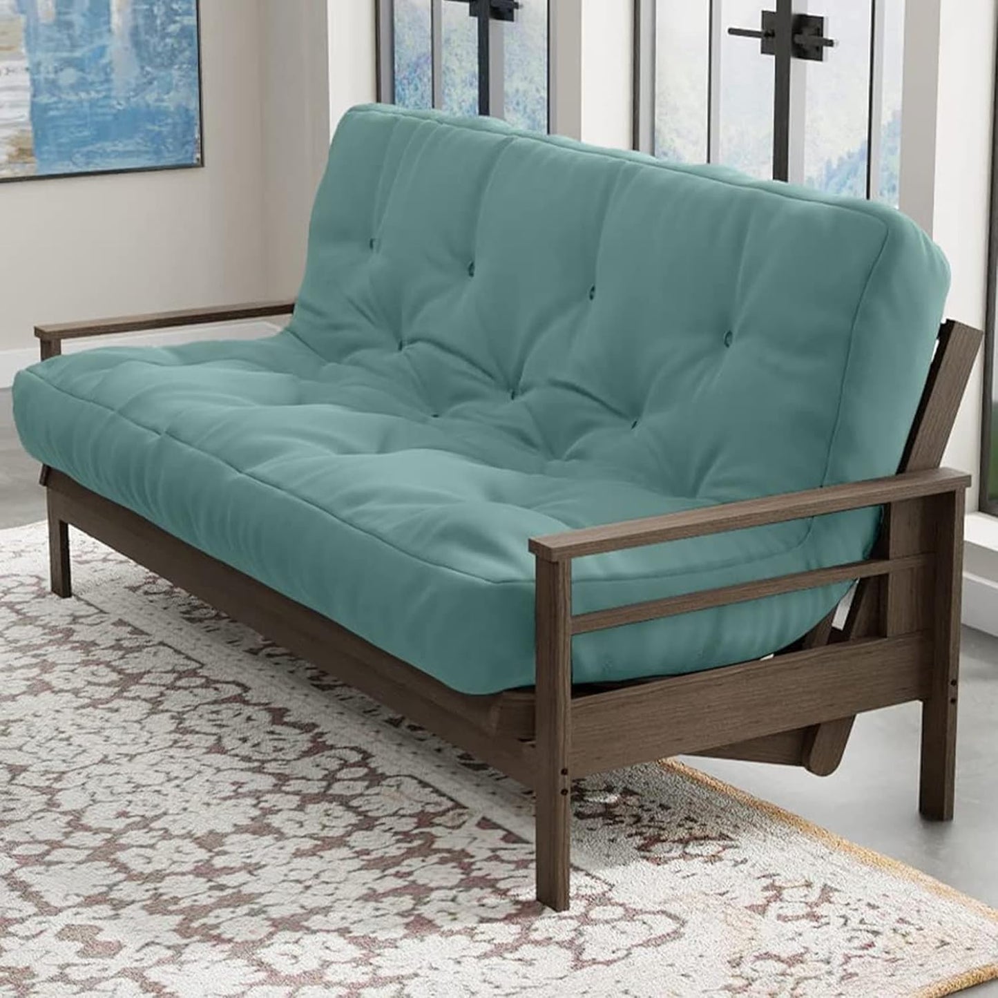 10 Inch Full Size Memory Foam Futon Mattress Mineral Blue