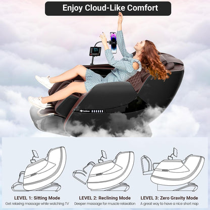 Massage Chair Zero Gravity SL-Track Shiatsu Massage Recliner Chair with Heat AI Control