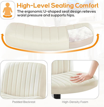 DUMOS Criss Cross Chair Legged Office Wide Comfy Desk Seat