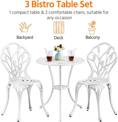 Yaheetech 3-Piece Outdoor Bistro Set w/Floral Design