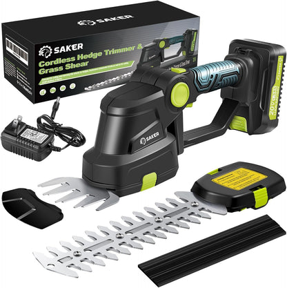 Saker Cordless Hedge Trimmer Electric Shrub Trimmer Grass Shears Handheld Grass Cutter
