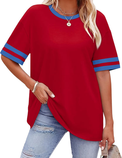 Womens T Shirts Loose Fit Short Sleeve Tees