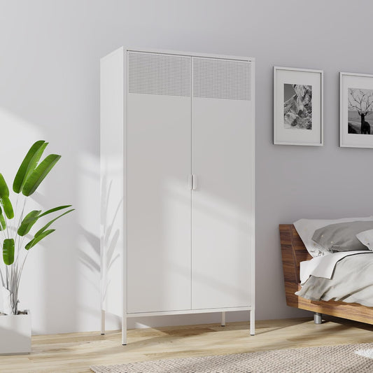 2 Door Storage Sideboard Metal Storage Cabinet with 2 Adjustable Shelf