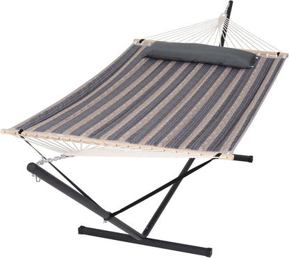 2 Person Hammock with Stand Heavy Duty Portable Dark Grey