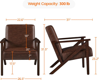 Yaheetech Accent Chair Armchair with Strong Wood Frame