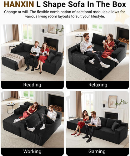 105 Inch Cloud Sectional Couch with Deep Seat