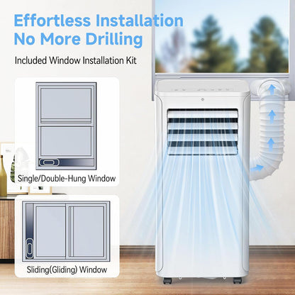 12000 BTU Portable Air Conditioner 3 in 1 AC Dehumidifier Fan with Timer Remote for Rooms