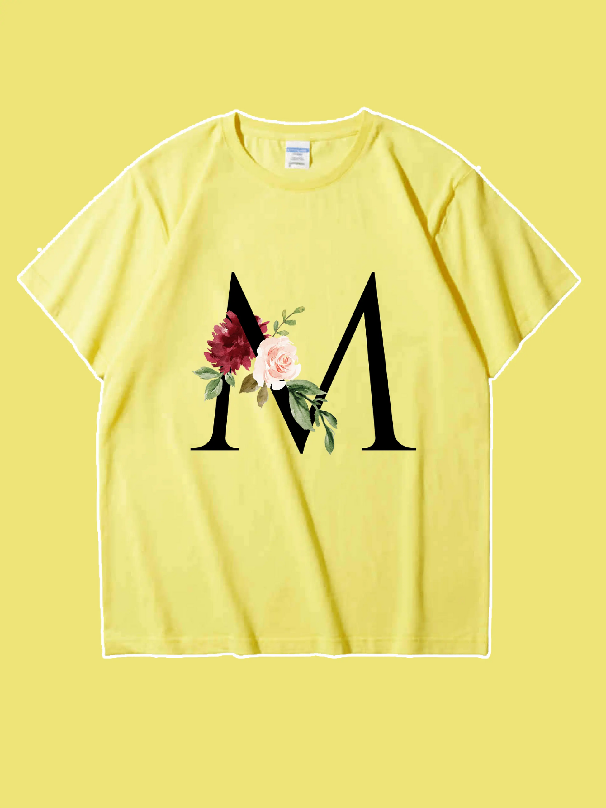 Letter and Floral Graphic Tee For Mom
