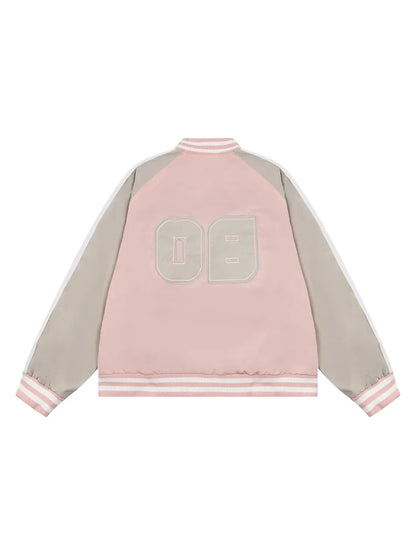 Women's Stylish Letter Patchwork Baseball Jacket