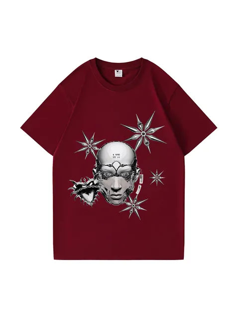 270g Cotton Cyberpunk Interstellar Wash Old T-shirt