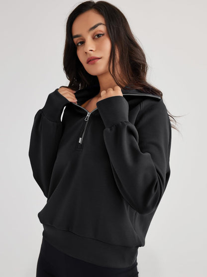 Womens Oversized Sweatshirts Half Zip Pullover Long