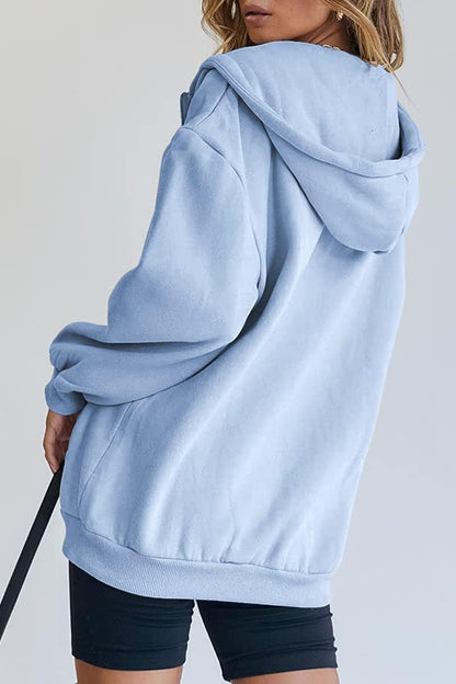 Womens Zip Up Hoodies Long Sleeve Fall Oversized Sweatshirts