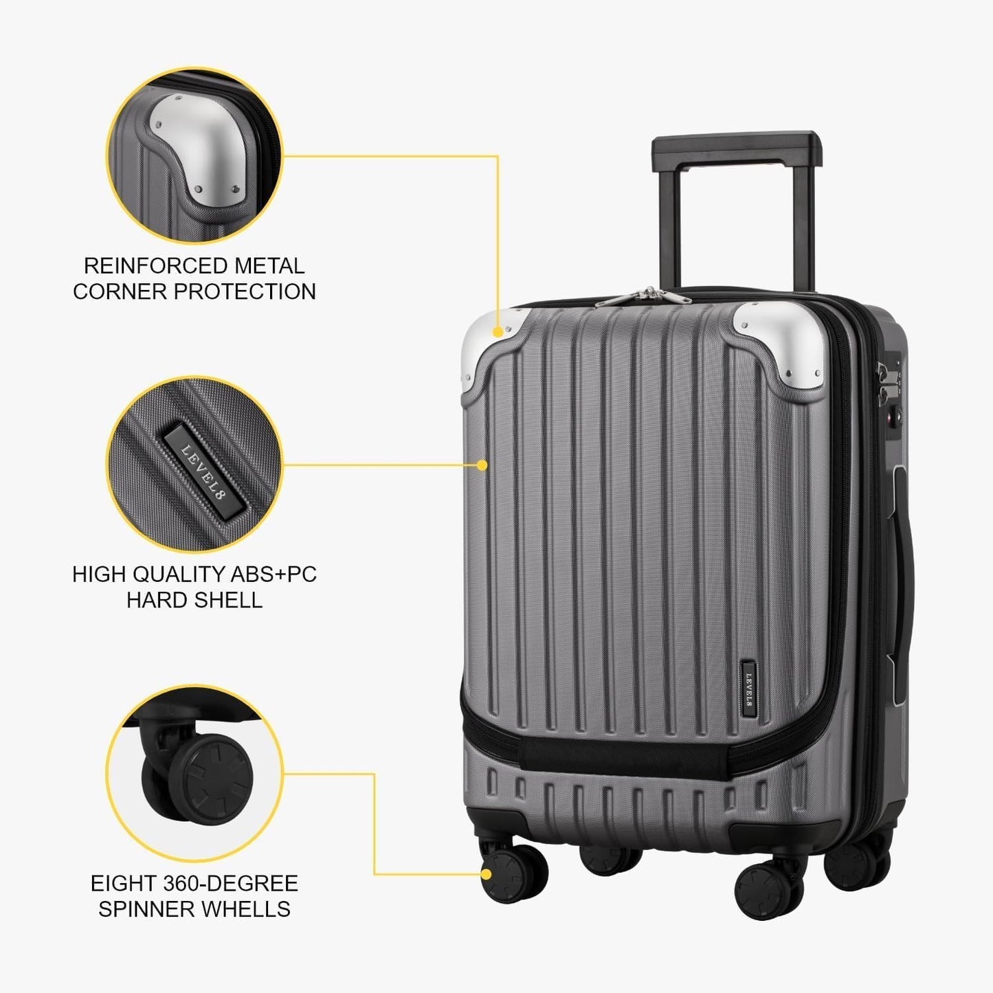 Luggage Airline Approved 20 Inch Expandable Hard Sided Luggages