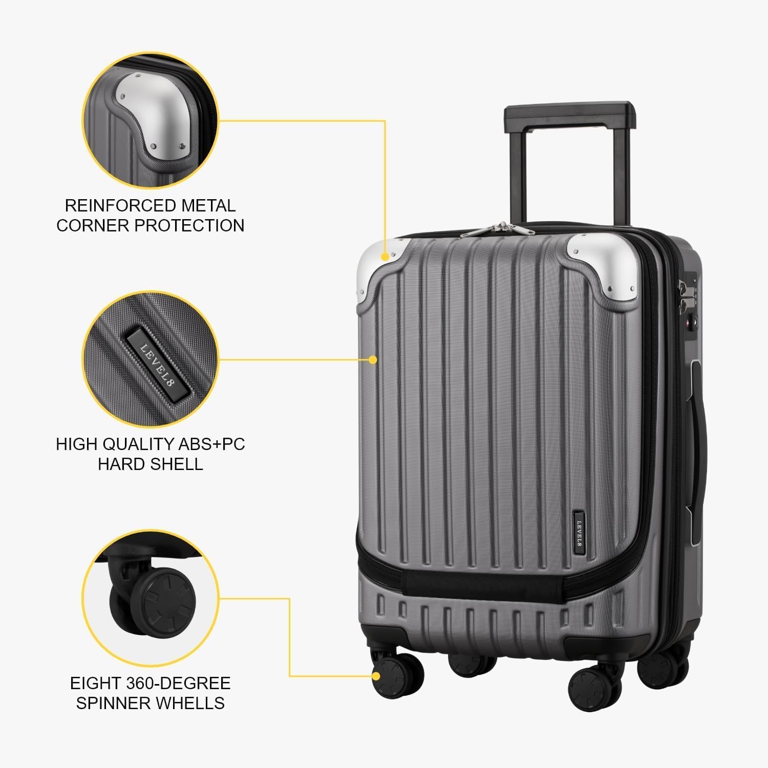 Luggage Airline Approved 20 Inch Expandable Hard Sided Luggages