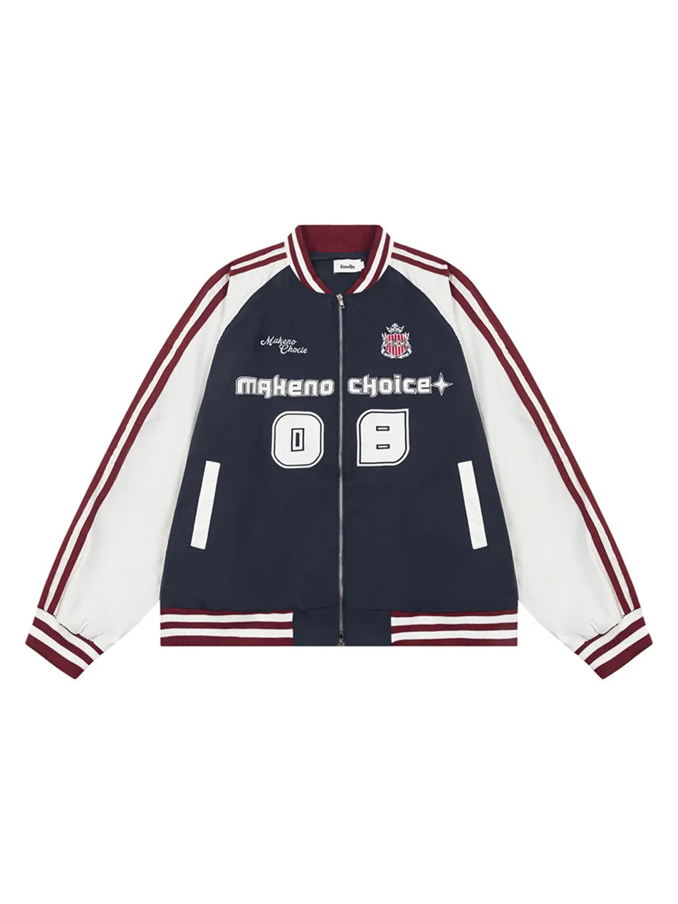 Women's Stylish Letter Patchwork Baseball Jacket