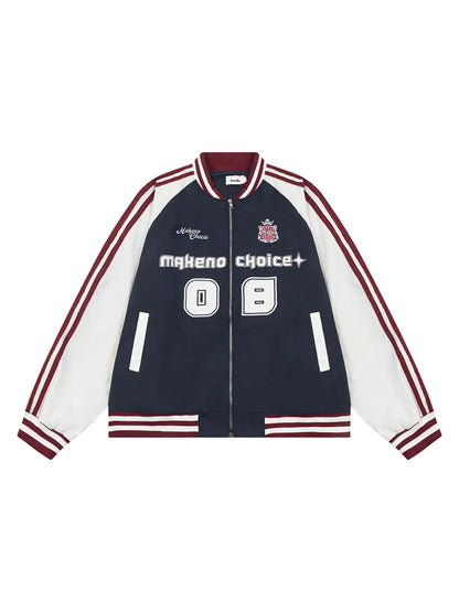 Women's Stylish Letter Patchwork Baseball Jacket