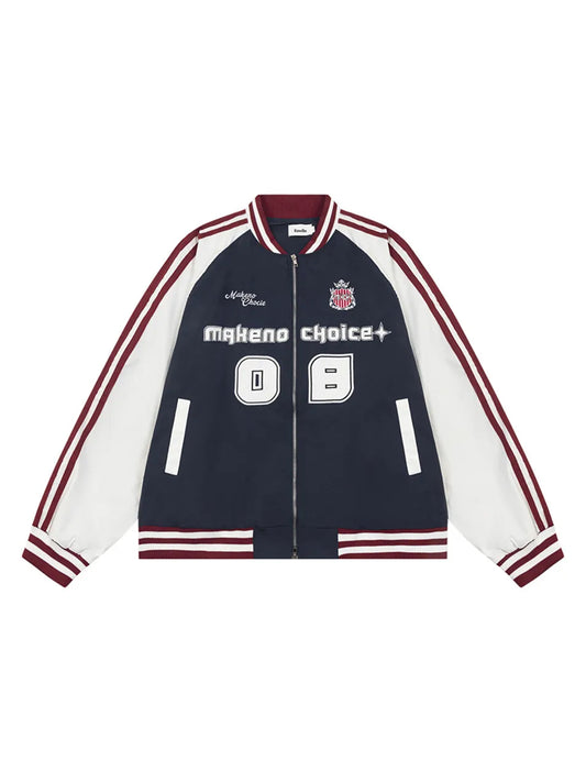 Women's Stylish Letter Patchwork Baseball Jacket