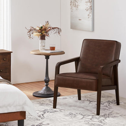 Yaheetech Accent Chair Armchair with Strong Wood Frame