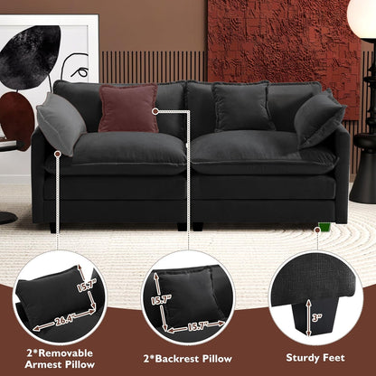146" U-Shaped Modern Sofa Modular Sectional Cloud Couch