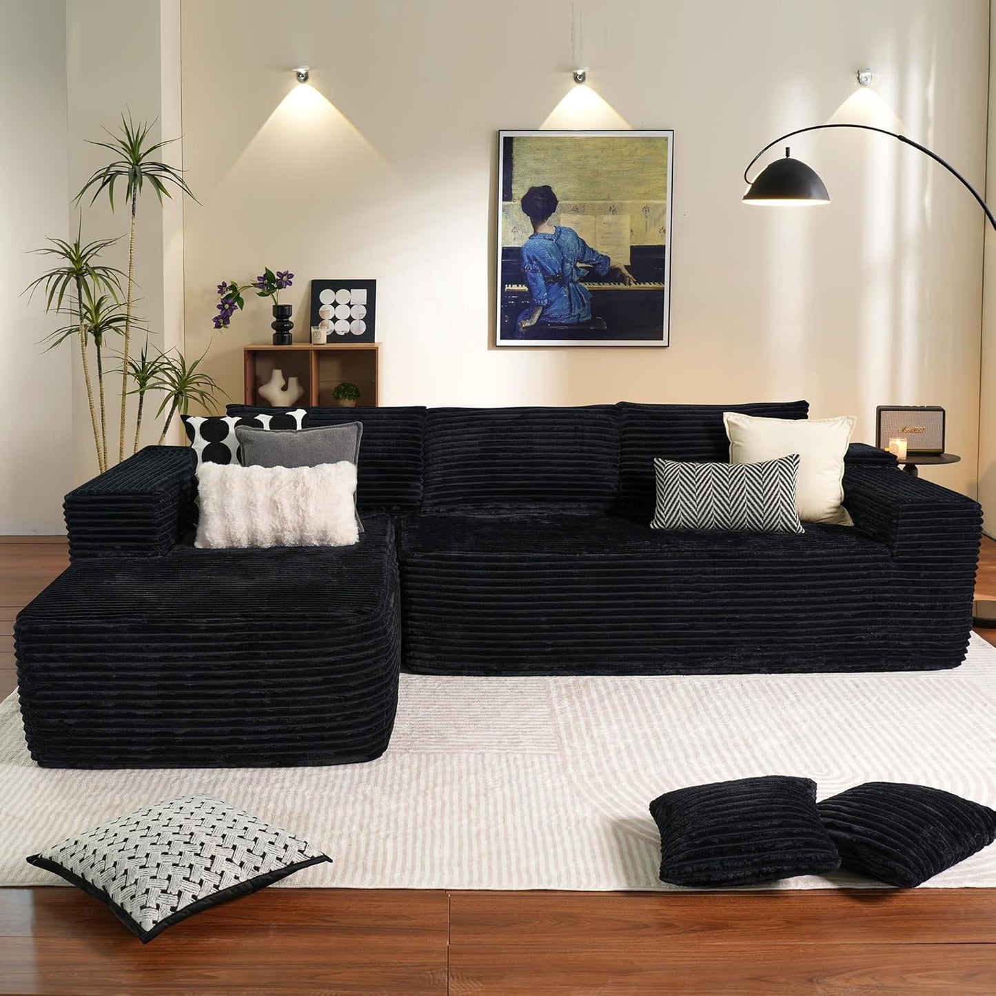 104" Cloud Sectional Couch with L-Shape Chaise