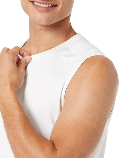 Essentials Men's Active Quick Dry Tech Stretch Lightweight Sleeveless Muscle Shirt