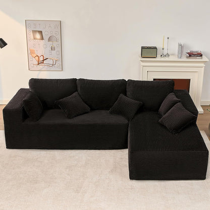 107" Boneless Couch with Deep Seat Cloud Sectional Couch for Living Room