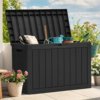 YITAHOME 120 Gallon Large Deck Box Upgraded Resin Outdoor Storage Boxes