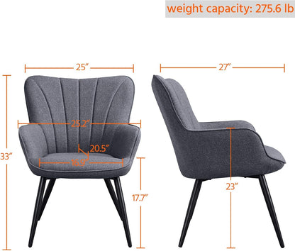 Yaheetech PU Leather Armchair Modern Accent Chair with Metal Legs