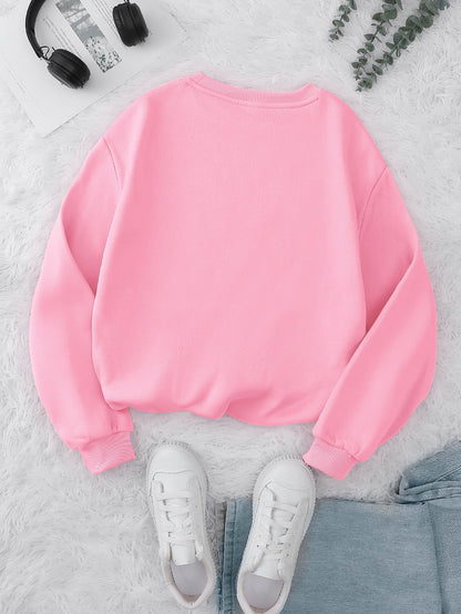 Women's Letter Graphic Print Long Sleeve Sweatshirt Pullover Tops