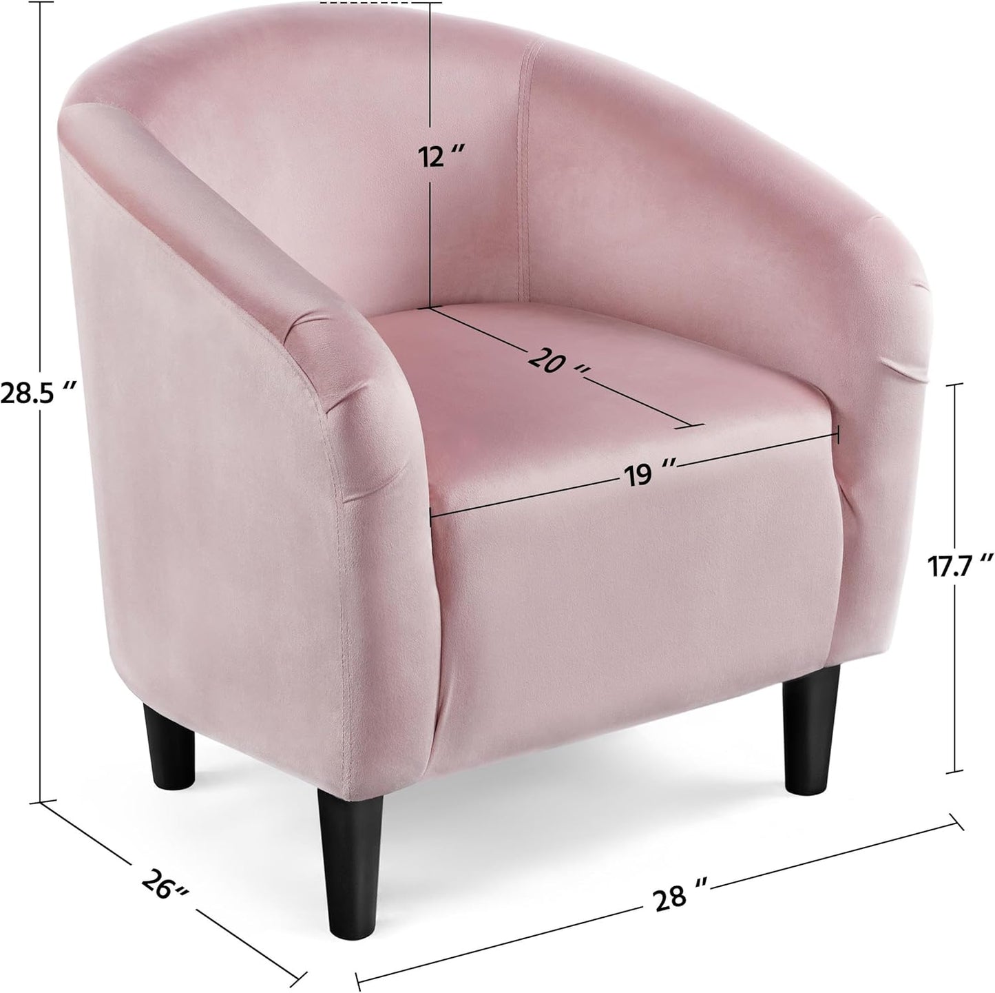 Yaheetech Accent Barrel Chair Boucle Fabric Club Chair