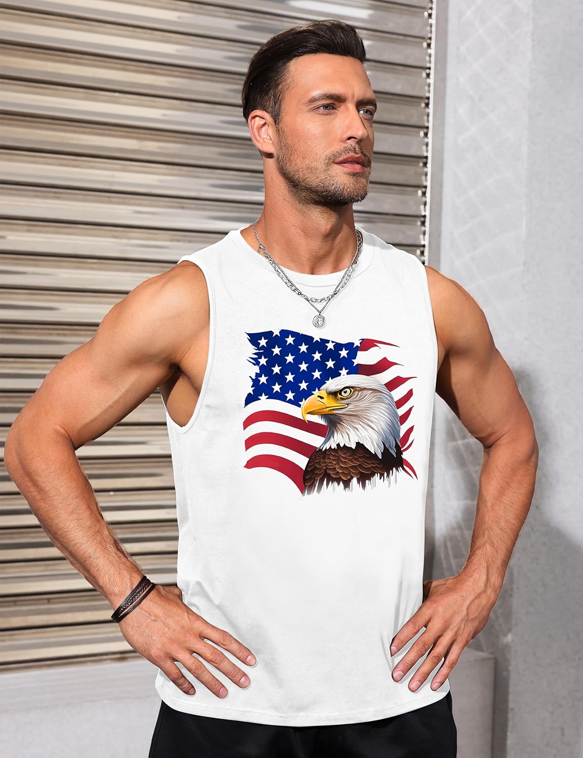 Mens Tank Tops Beach Summer Sleeveless Shirts Graphic Palm Tree Vacation