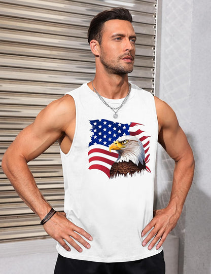 Mens Tank Tops Beach Summer Sleeveless Shirts Graphic Palm Tree Vacation